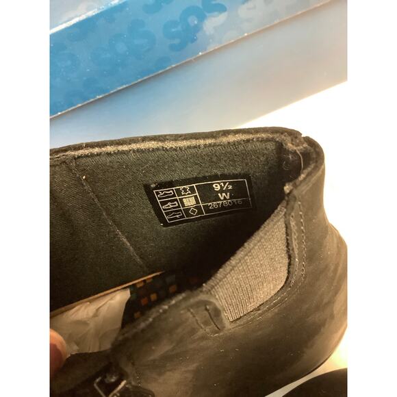 SAS Womens 9.5W Black Suede Jade Leather Ankle Wedge Boots Comfort Classy LB8-16